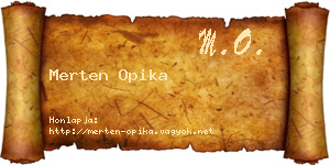 Merten Opika névjegykártya